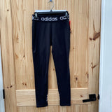 WOMENS ADIDAS LEGGINGS BLK/WHITE SW