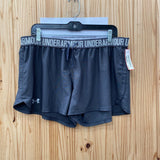 WOMENS UNDER ARMOUR SHORTS GRAY/WHITE L/XL