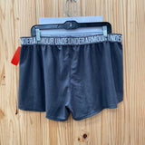 WOMENS UNDER ARMOUR SHORTS GRAY/WHITE L/XL