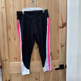 WOMENS REEBOK LEGGINGS BLK/WHITE/PINK XL
