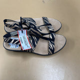 WOMENS ANNE KLEIN SPORT SANDLS GOLD/BLK 6M