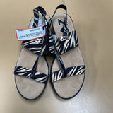 WOMENS ANNE KLEIN SPORT SANDLS GOLD/BLK 6M