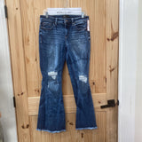 WOMENS BUCKLE BLK DENIM DIST. JEANS 29