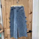 WOMENS ENTRO DENIM JEANS W/BOWS L