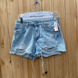 WOMENS JUST USA LT DENIM JEAN SHORTS S
