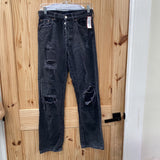 WOMENS AEROPOSTALE BLK DENIM DIST. JEANS 2