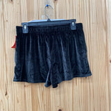 WOMENS VS PINK BLK VELOUR SHORTS S