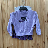 GIRLS NIKE 2PC SET LILAC/BLK/WHITE W/FLOWERS M 6