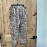 WOMENS ROCK & ROLL LEOPARD SWEATPANTS W/CACTUS PLANTS L