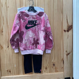 GIRLS NIKE 2PC SWT PINK/BLK/WINE M 6