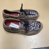 GIRLS TWISTED X CASUAL SHOE SBROWN/LEOPARD 12 1/2