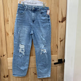 WOMENS RISEN LT DENIM DIST. JEANS 15