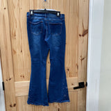 WOMENS BAMMBOO DK DENIM FLARE JEANS W/STARS 11