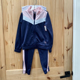 GIRLS PUMA 2PC SET NAVY BLUE/WHITE/LT PINK 6