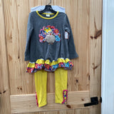 GIRLS 2PC SET GRAY/YELLOW 2XL 5/6