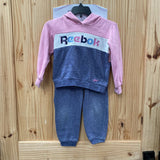 GIRLS REEBOK 2PC SET BLUE/WHITE/PINK 4T