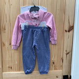 GIRLS REEBOK 2PC SET BLUE/WHITE/PINK 4T
