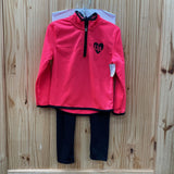 GRLS UNDER ARMOUR 2PC SET PINK/BLK 4T