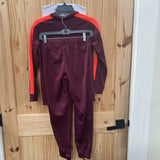 GIRLS UNDER ARMOUR 2PC SET DK WINE/BRIGHT ORANGE YMD 10