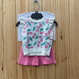 GIRLS LITTLE LASS WHITE TOP W/CHERRIES 12M