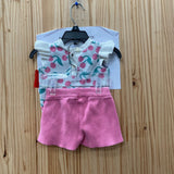 GIRLS LITTLE LASS WHITE TOP W/CHERRIES 12M