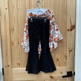 GIRLS 2PC SET CREAM/BLK W/PUMPKINS 2XL 6