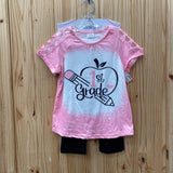 GIRLS 1ST GRADE 2PC SET PINK/BLK 2XL 6