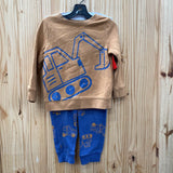 BOYS CAT & JACK 2PC SET RUST/NAVY BLUE 3T