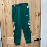 BOYS ADIDAS JOGGERS GREEN/WHITE L 14/16