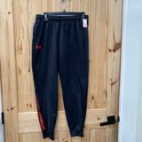 BOYS UNDER ARMOUR PANTS BLK/RED YXL 14