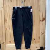 BOYS UNDER ARMOUR PANTS BLK/WHITE YLG 12