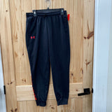BOYS UNDER ARMOUR PANTS BLK/RED YXL 14