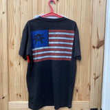 MENS AMERICAN FIGHTER SHIRT BLK/RED/BLUE XL