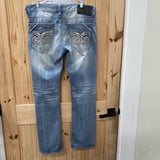 MENS AFFLICTION LT DENIM DIST. JEANS 34
