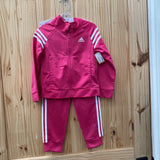 GIRLS ADIDAS 2PC SET PINK/WHITE 4 NWOT