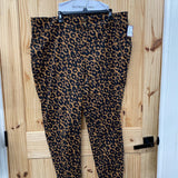 WOMENS TERRA & SKY LEOPARD CASUAL PANTS 2X