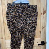 WOMENS TERRA & SKY LEOPARD CASUAL PANTS 2X