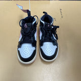 NIKE JORDAN HIGH TOPS BLK/WHITE/LILAC 9C