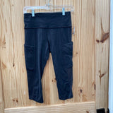 WOMENS ATHLETA BLK CAPRI LEGGING XS