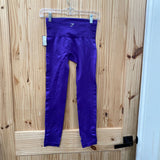 WOMENS GYMSAHRK LEGGINGS PURPLE/WHITE XS/S