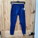 WOMENS GYMSHARK NAVY BLUE LEGGINGS S
