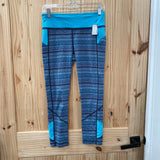 WOMENS LULUELMON LEGGINGS CYAN/BLK 6