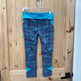 WOMENS LULUELMON LEGGINGS CYAN/BLK 6