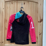 WOMENS JUSTIN BIEBER JACKET PINK/BLK/TURQUOISE S NWT