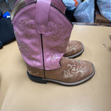 GIRLS OLD WEST BOOTS PINK/CHESTNUT 12.5D