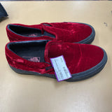 VANS RED VELOUR SHOES MENS 5 WOMENS 6.5