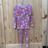 GIRLS LITTLE SLEEPIES 2PC PAJAMA SET PINK W/MILK/WAFFLES/PANCAKES 5/6