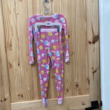 GIRLS LITTLE SLEEPIES 2PC PAJAMA SET PINK W/MILK/WAFFLES/PANCAKES 5/6