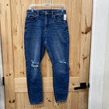 WOMENS EDGELY DK DENIM DIST. JEANS 8 SHORT