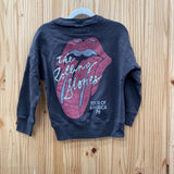 GIRLS ABERCROMBIE KIDS THE ROLLING STONES BLK SWEATSHIRT W/MOUTH 5/6